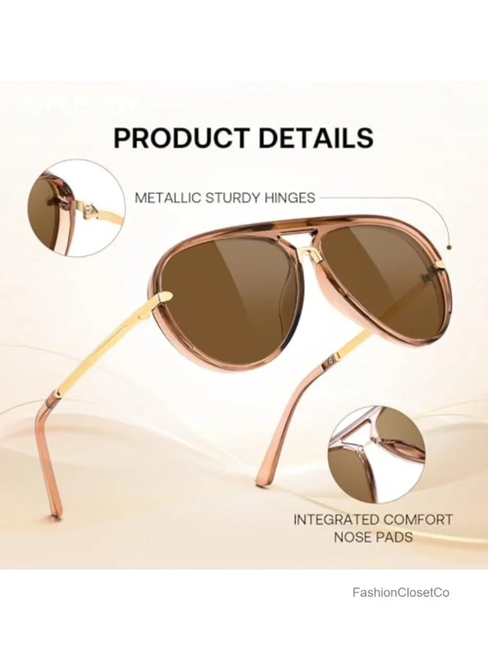 Classic Aviator Sunglasses UV400 Protection Men Women Metal Temple Driving